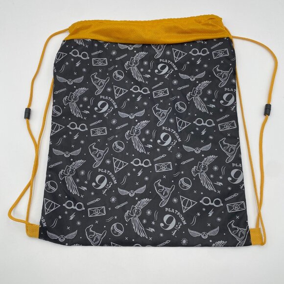 Build-A-Bear Harry Potter Black Gold Drawstring Bag Backpack Cinch Sack 17"x13" - Picture 4 of 8